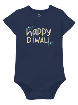 Zeezeezoo - Happy Diwali Baby Printed Onesie - Navy Blue