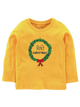Zeezeezoo - Meri Christmas Printed T Shirt - Yellow