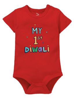 Zeezeezoo - My First Diwali Baby Printed Onesie - Red
