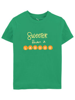 Zeezeezoo - Sweeter Than A Laddoo Printed T-shirt - Green