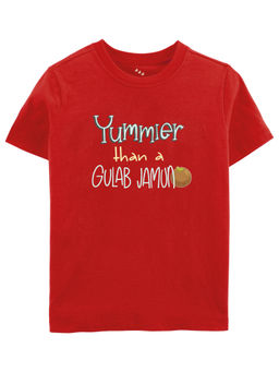 Zeezeezoo - Yummier Than A Gulab Jamun Printed T-shirt - Red