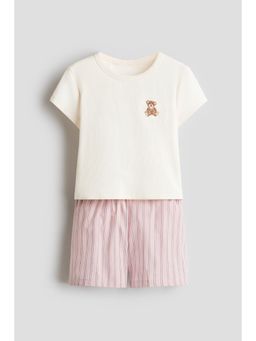 H&M - Girls Beige Cotton Pyjamas
