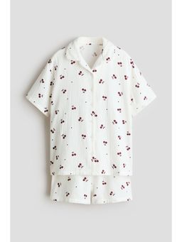H&M - Girls White Cotton Muslin Pyjamas