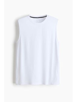 H&M - Men White Regular Fit Sports Vest Top With Drymove