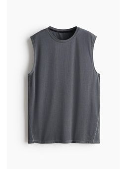 H&M - Men Grey Regular Fit Sports Vest Top With Drymove