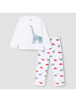FUNKRAFTS - Kids Premium Cotton Dinosaur Printed T-shirt and Pyjama (Set of 2)