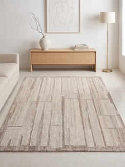 Neu Looms - Hand Tufted Modern Abstract Wool Area Rug- Beige