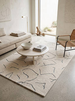 Neu Looms - Hand Tufted Modern Abstract Wool Area Rug- Beige