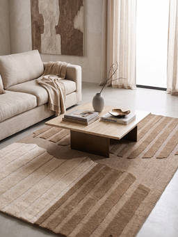 Neu Looms - Hand Tufted Modern Abstract Wool Area Rug- Brown Beige