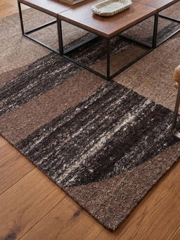 Neu Looms - Hand Tufted Modern Abstract Wool Area Rug- Brown Beige