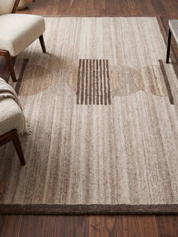 Neu Looms - Hand Tufted Modern Minimalist Wool Area Rug- Beige