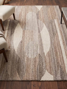 Neu Looms - Hand Tufted Modern Minimalist Wool Area Rug- Beige