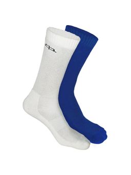 Heelium - Bamboo Crew Socks for Men - 2 Pairs - Blue - White - Odour Free - Anti Blister