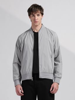 Calvin Klein - Men Grey Solid Regular Fit Polyester Bomber Jacket