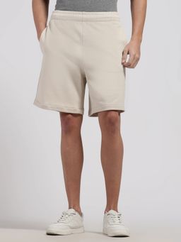 Calvin Klein - Relaxed Fit Solid Mid Rise Beige Short