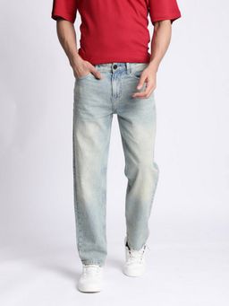Bene Kleed - Men Blue Straight Leg Tinted Jeans