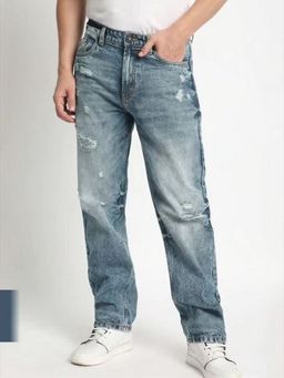 Bene Kleed - Men Blue Straight Fit Light Distressed Jeans