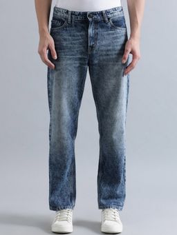 Bene Kleed - Men Blue Dark Shade Relaxed Fit Light Fade Jeans
