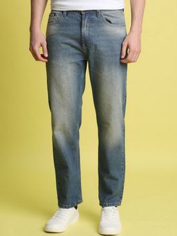 Bene Kleed - Men Blue Relaxed Light Fade Tinted Jeans