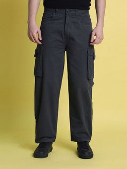 Bene Kleed - Men Grey Cotton Mid Waist Cargo