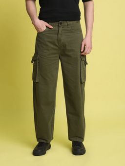 Bene Kleed - Men Olive Cotton Mid Waist Cargo