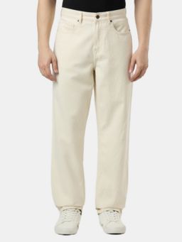 Pepe Jeans - Men Off White Relaxed Fit Solid Jeans