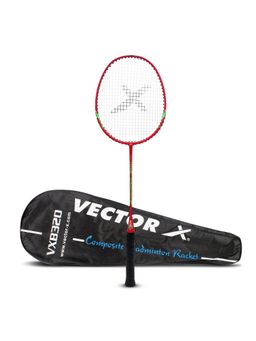 Vector X - Vxb 320 Badminton Racquet One Piece Aluminium Head Shaft With Full Cover - Red
