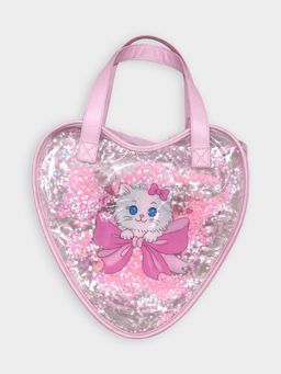Mi Arcus - Cat Print Heart Shape Handbag for Baby Girls