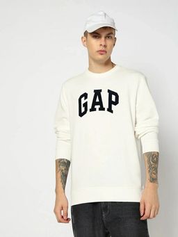 GAP - Off White Men's Logo Crew Neck Full Sleeve Sweatshirt