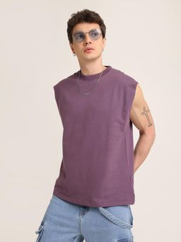 BLNK - Purple Oversize Sleeveless T-Shirt