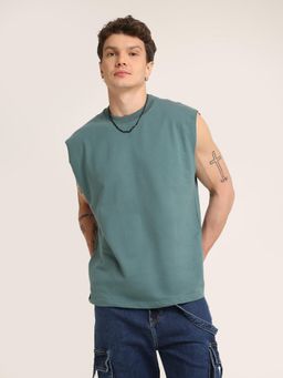 BLNK - Aqua Oversize Sleeveless T-Shirt