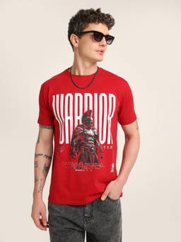BLNK - Red Warrior Printed Premium Cotton T-Shirt