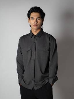 HOP HEAD - Grey Waffle Double Pocket Shirt