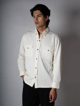 HOP HEAD - Cream Waffle Double Pocket Shirt