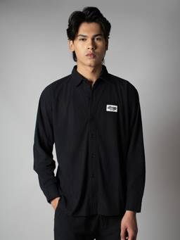 HOP HEAD - Black Corduroy Full Sleeve Shirt