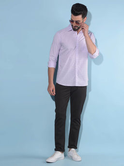CRIMSOUNE CLUB - Mens Purple Printed Cotton Shirt