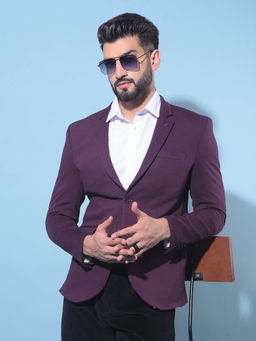 CRIMSOUNE CLUB - Mens Wine Single-Breasted Blazer