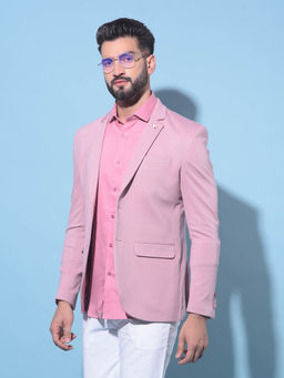 CRIMSOUNE CLUB - Mens Pink Single-Breasted Blazer