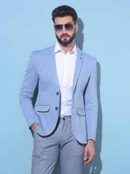 CRIMSOUNE CLUB - Mens Blue Single-Breasted Blazer