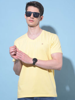 CRIMSOUNE CLUB - Mens Yellow Cotton T-Shirt