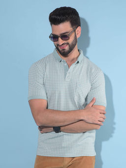 CRIMSOUNE CLUB - Mens Green Printed Polo T-Shirt