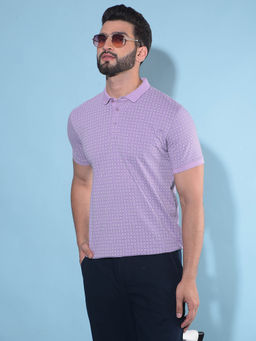 CRIMSOUNE CLUB - Mens Purple Printed Polo T-Shirt