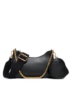 Call It Spring - Adreddia Womens Black Cross Body Shoulder Bag with Detachable Strap