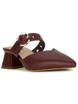 Bata - Maroon Women Buckle Heels