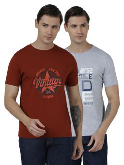 Crocodile - Men’s Cotton Printed Regular Fit T-Shirts (Pack of 2)