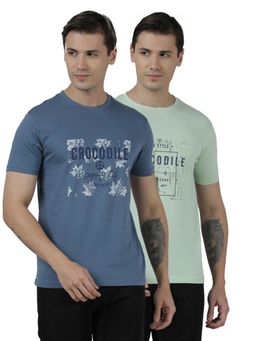 Crocodile - Men’s Cotton Printed Regular Fit T-Shirts (Pack of 2)