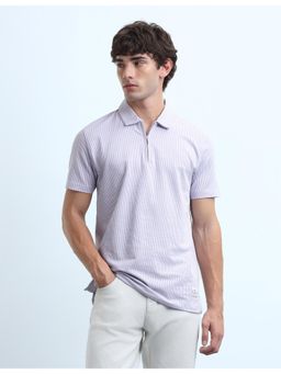 Flying Machine - Men's Vertical Striped Regular Fit Polo T-Shirt