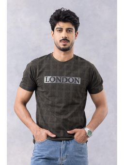 GRITSTONES - Men Green London Half Sleeve Round Neck T-shirt