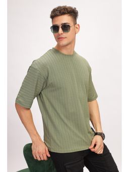 GRITSTONES - Men Green Oversized T-shirt