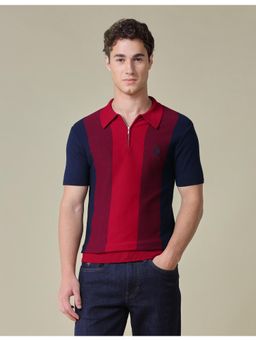 U.S. POLO ASSN. - Men's Colour blocked Regular Fit Polo T-Shirt